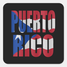 Pegatina Cuadrada Puerto Rican flag