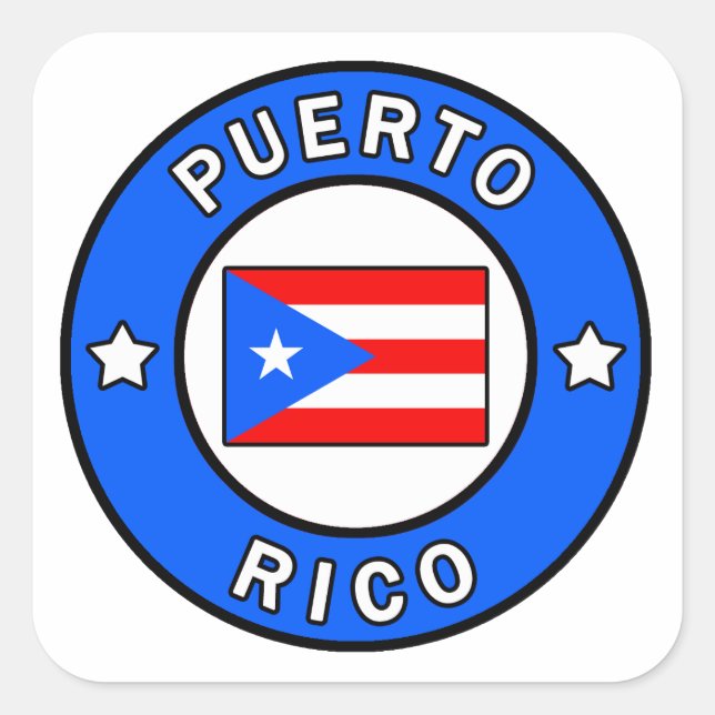 Pegatina Cuadrada Puerto Rico (Anverso)