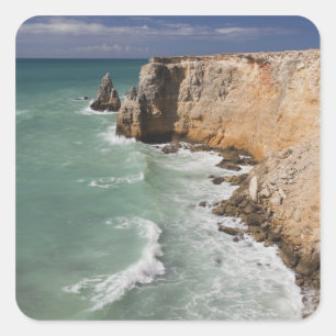 Pegatina Cuadrada Puerto Rico, Costa Oeste, Cabo Rojo, costa