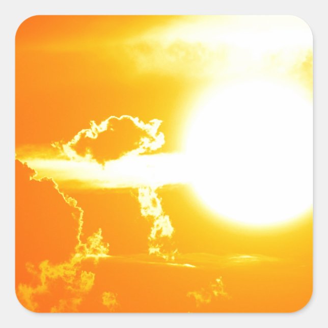 Pegatina Cuadrada puesta de sol 3 (Anverso)