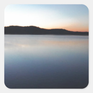 Pegatina Cuadrada Puesta de sol en el lago Arrowhead