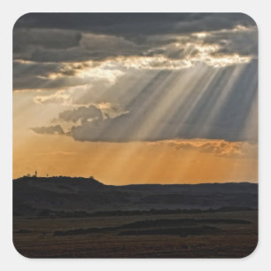 Pegatina Cuadrada Puesta de sol en el Masai Mara.