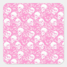 Punk femenino gótico calaveras rosadas y follaje H