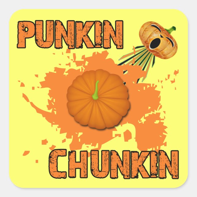 Pegatina Cuadrada Punkin Chunkin (Anverso)