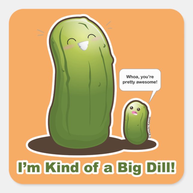 Pegatina Cuadrada Punny Big Pickle (Anverso)
