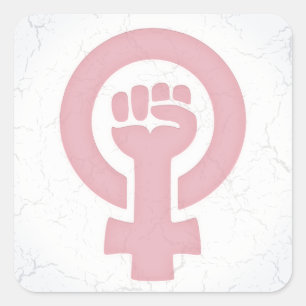 Pegatina Cuadrada Puño feminista