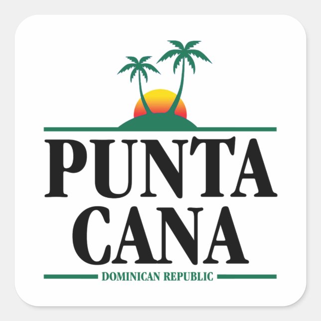 Pegatina Cuadrada Punta Cana (Anverso)