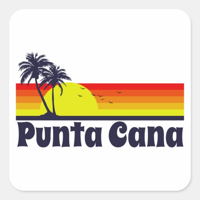 Pegatina Cuadrada Punta Cana (Anverso)