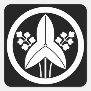 Pegatina Cuadrada Punta de flecha de pie en círculo