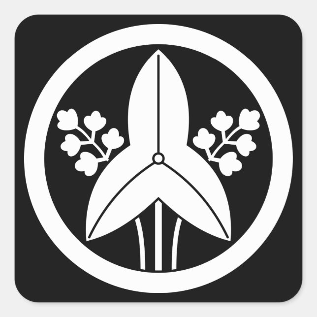 Pegatina Cuadrada Punta de flecha de pie en círculo (Anverso)