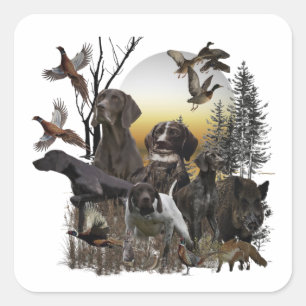 Pegatina Cuadrada Puntero de Shorthtransmitió alemán