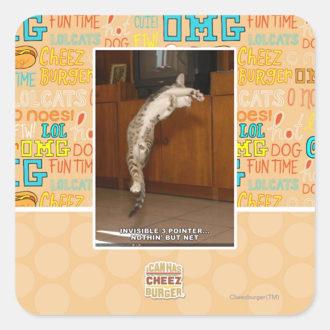 Pegatina Cuadrada Puntero invisible 3 (Anverso)