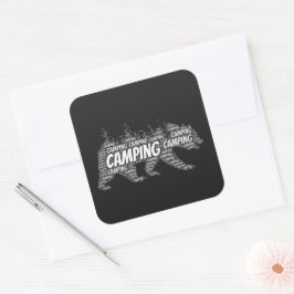Pegatina Cuadrada Punto de localización del camping