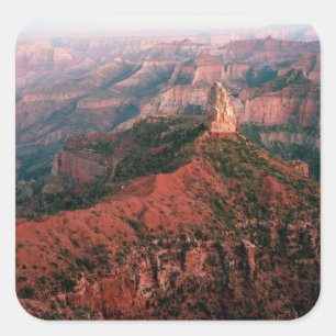 Pegatina Cuadrada Punto Imperial y Monte Hayden al atardecer