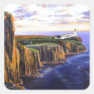 Pegatina Cuadrada Punto Neist - Isla de Skye