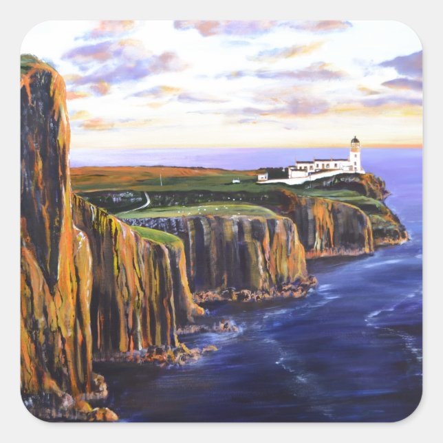 Pegatina Cuadrada Punto neista - Isla de Skye (Anverso)