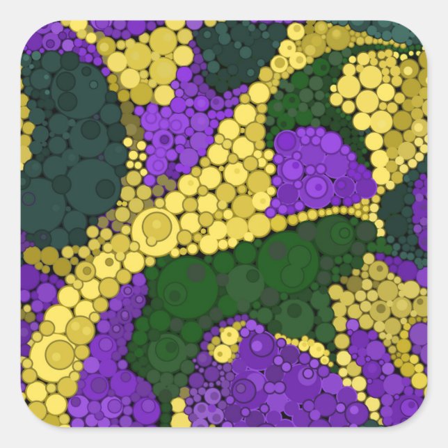 Pegatina Cuadrada Punto polka abstracto (Anverso)