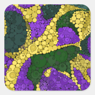 Pegatina Cuadrada Punto polka abstracto