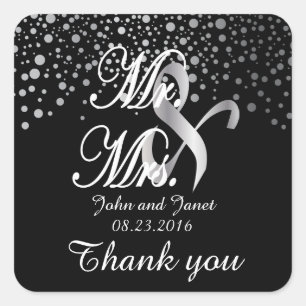 Pegatina Cuadrada Puntos Confetti Plateados DIY Colores de fondo