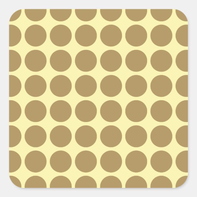 Pegatina Cuadrada Puntos neutrales de crema de teca (Anverso)