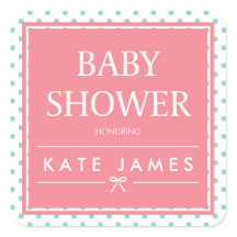 Puntos y cinta rosadas de la polka Baby Shower