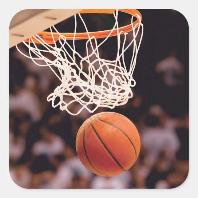 Pegatina Cuadrada Puntuación del baloncesto (Anverso)