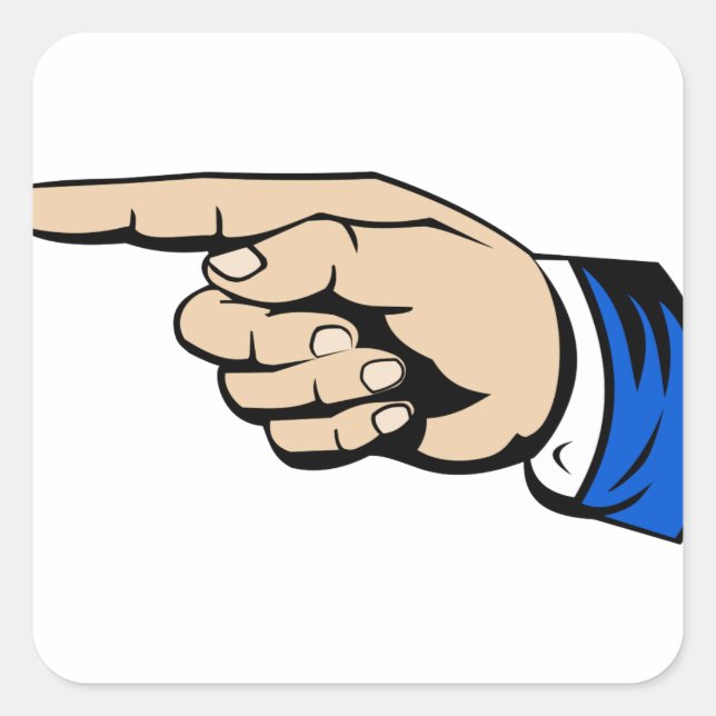 Pegatina Cuadrada Puntuación del dedo (Anverso)