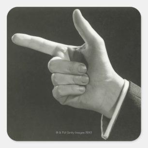 Pegatina Cuadrada Puntuación del hombre