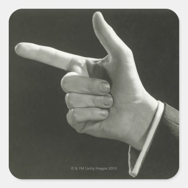 Pegatina Cuadrada Puntuación del hombre (Anverso)