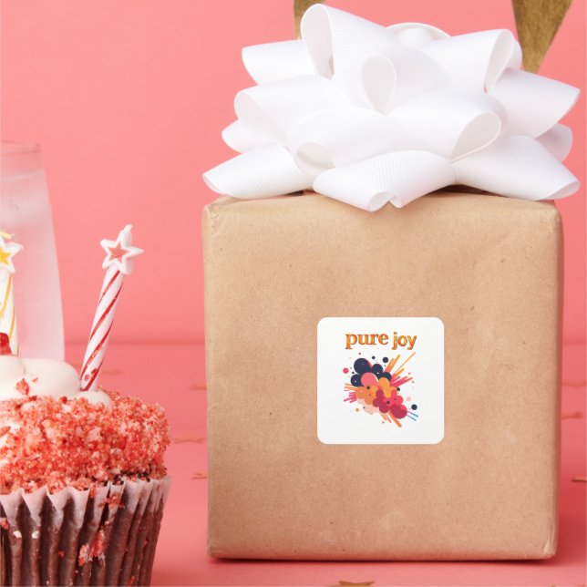 Pegatina Cuadrada "Pure Joy, pure you.” Positive Vibes Street Wear  (Fiesta)