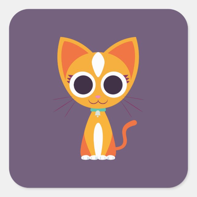 Pegatina Cuadrada Purgar el gato (Anverso)