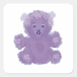 Pegatina Cuadrada Purple bear