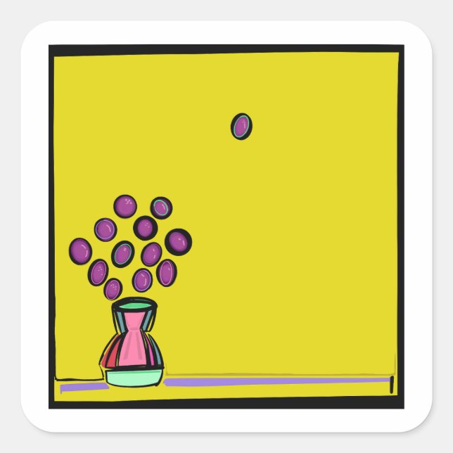 PEGATINA CUADRADA PURPLE BOUQUET (Anverso)