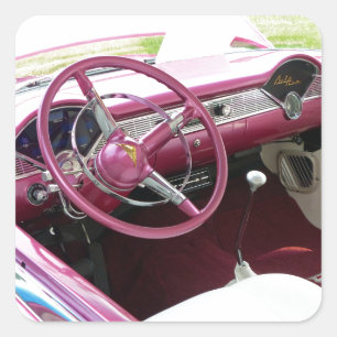 Pegatina Cuadrada Purple Chevy Bel Air