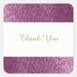 Pegatina Cuadrada Purple Faux Purpurina Gracias