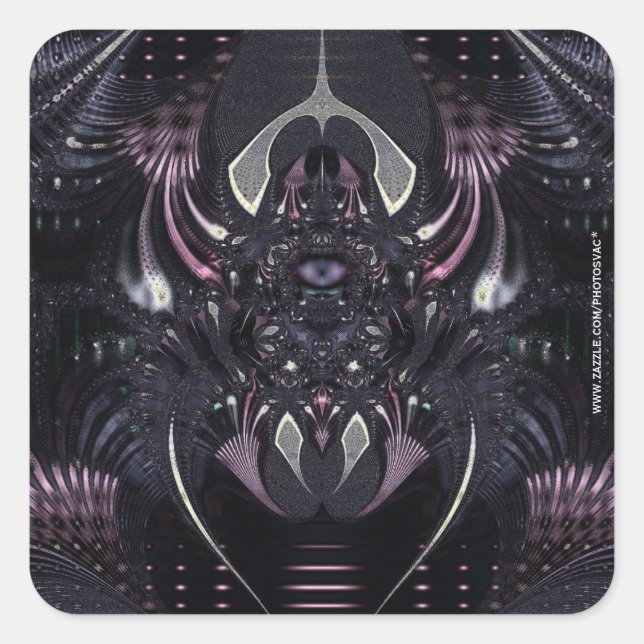 Pegatina Cuadrada Purple Magic (Anverso)