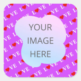 Pegatina Cuadrada Púrpura AMOR