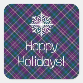 Pegatina Cuadrada Púrpura, azul y verde