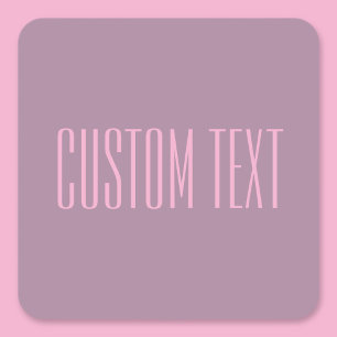 Pegatina Cuadrada Púrpura Pastel y Rosa Claro Texto Editable Moder