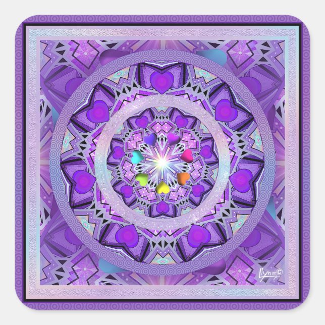 Pegatina Cuadrada Púrpura W2 (Anverso)