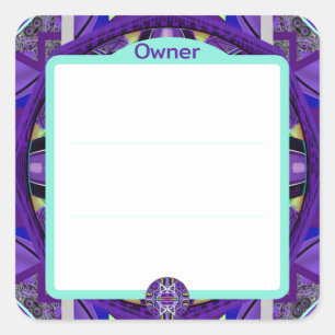 Pegatina Cuadrada Púrpura W3