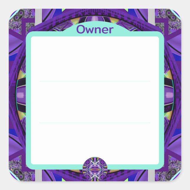 Pegatina Cuadrada Púrpura W3 (Anverso)