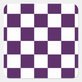 Pegatina Cuadrada Púrpura y blanco tachados
