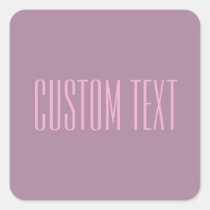 Pegatina Cuadrada Púrpura y rosa claro pastel   Texto editable moder