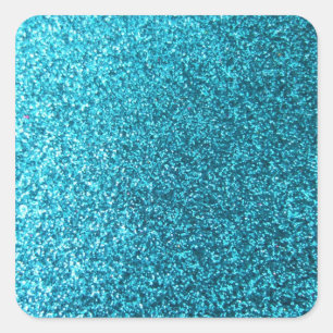 Pegatina Cuadrada Purpurina azul falso