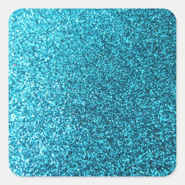 Pegatina Cuadrada Purpurina azul falso (Anverso)