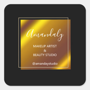 Pegatina Cuadrada Purpurina de belleza maquillaje Gracias Plaza VIP 