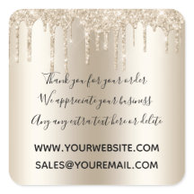 Purpurina de goteo de champán Gracias por negocios