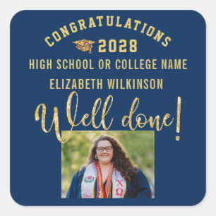 Pegatina Cuadrada Purpurina de oro negrita Personalizado de guión d