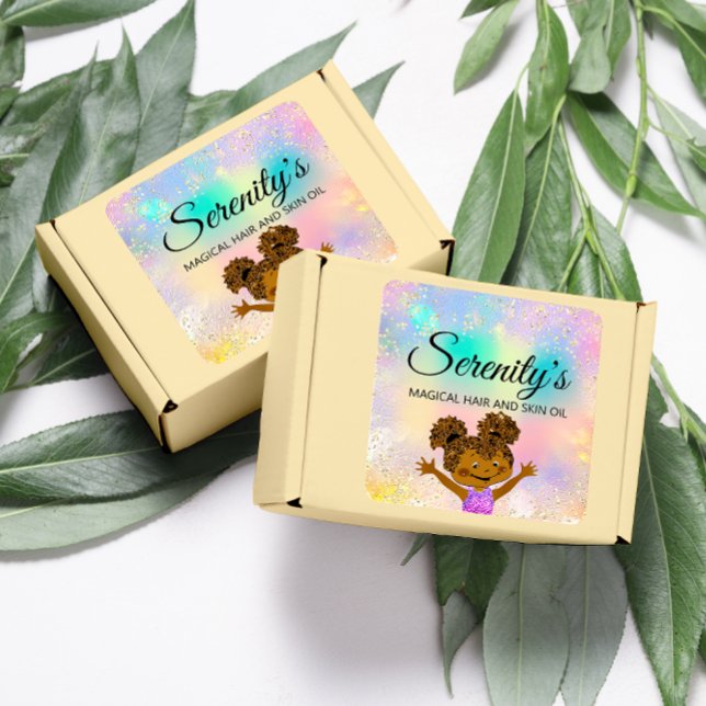 Pegatina Cuadrada Purpurina de Oro Profesional Boutique Shop Hologra (Subido por el creador)